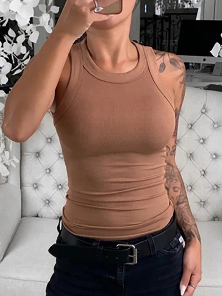 ComfortFlex O-Neck Ribbed Tank Top