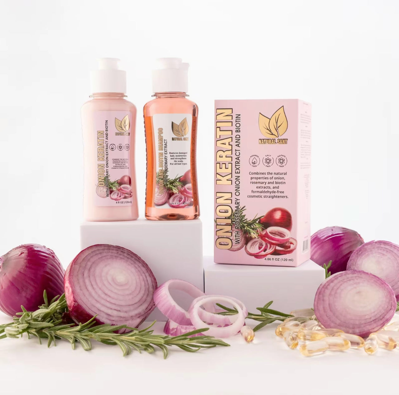 Natural Sant - Duo Box Onion Keratin w/ Rosemary and Biotin Shampoo